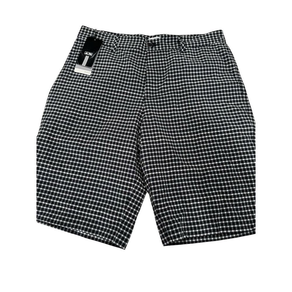 NWT Adidas Men's‎ Black Plaid Chino Golf Shorts Size 32 Casual 5-Pocket